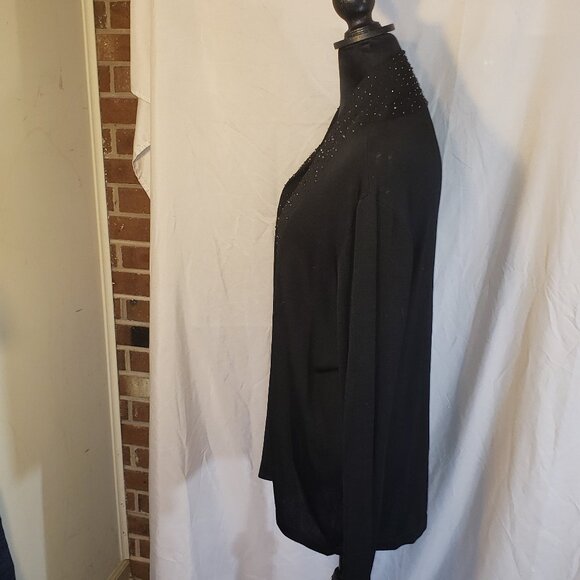 Jones New York Black Open Front Cardigan Sweater - L - Picture 3 of 6